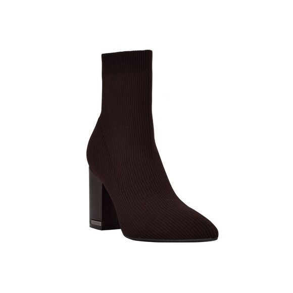 CALVIN KLEIN Shoes - CALVIN KLEIN Womens Brown Padded Mirela Pointy Toe Block Heel Dress Booties 11 M